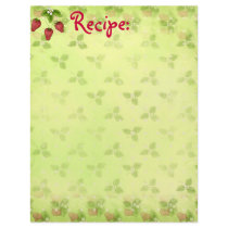 Strawberry Recipe Paper letterhead by LulusLand Strawberry Recipe Paper letterhead