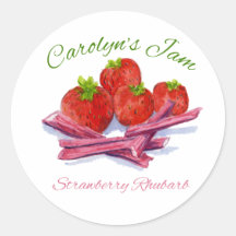 strawberry rhubarb label stickers