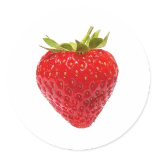 Strawberry Round Sticker