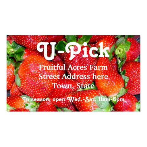 Strawberry Season Business Card (front side)