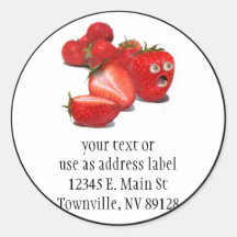 Strawberry Shock Round Sticker