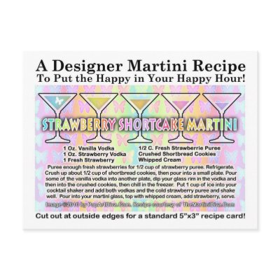 Strawberry Shortcake Martini Recipe Postcard