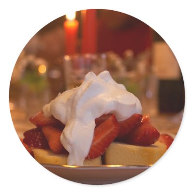 Strawberry Shortcake With Whipcream round sticker