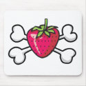 strawberry Skull and Crossbones mousepads by doonidesigns strawberry Skull and Crossbones mousepads
