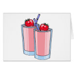 strawberry smoothie greeting cards