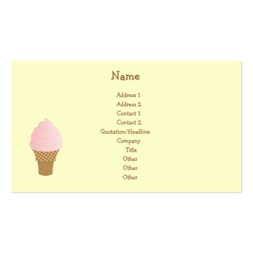 Strawberry Soft Serve Business Card Template