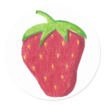 strawberry round stickers
