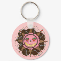Strawberry Sun Days - Keyring (pink) keychains by noobeegin Strawberry Sun Days - Keyring (pink) keychains