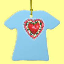 STRAWBERRY SWEETHEART T-SHIRT ORNAMENT ornaments