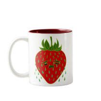 Strawberry Tears Doodle Art Mug