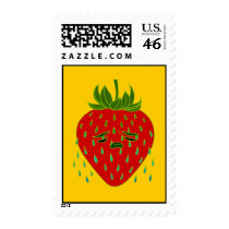 Strawberry Tears Doodle Art Postage postage