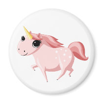 Strawberry the Pink Unicorn magnets by ButtermilkBiscuits Strawberry the Pink Unicorn magnets