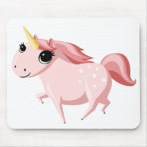 Strawberry the Pink Unicorn mousepads by ButtermilkBiscuits Strawberry the Pink Unicorn mousepads