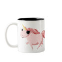 Strawberry the Pink Unicorn mugs by ButtermilkBiscuits Strawberry the Pink Unicorn mugs