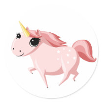 Strawberry the Pink Unicorn stickers by ButtermilkBiscuits Strawberry the Pink Unicorn stickers