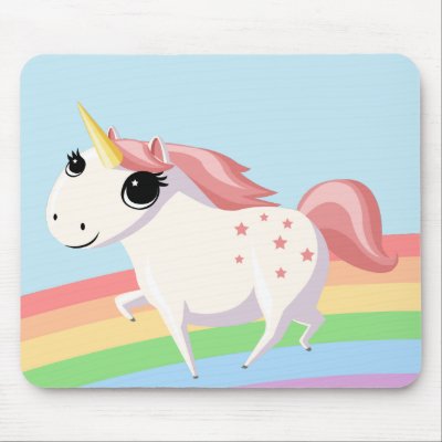 Strawberry the Unicorn Mouse Pads by ButtermilkBiscuits