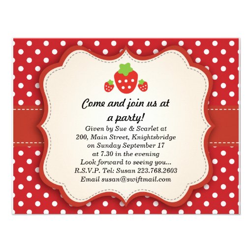 Strawberry {updated link below} personalized invite