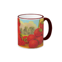 Strawberry Vintage Kitchen Crate Art Coffee Mug mugs