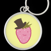 Strawberry Wearing A Top Hat keychains