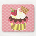 Strawberry & Whipped Cream Cupcake Mousepads