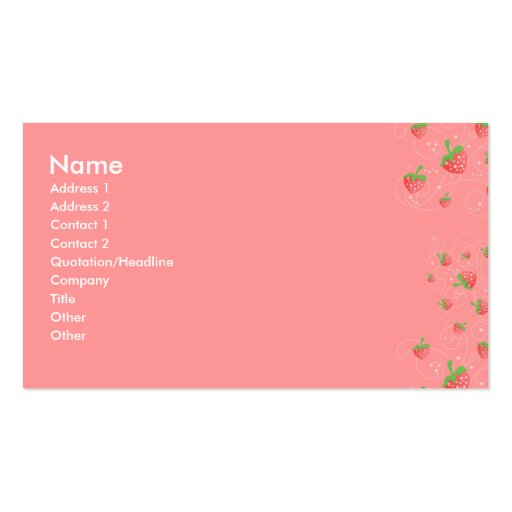 Strawberry Works Business Card Template (front side)