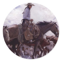Stray Man Heads Home by WHD Koerner Round Sticker
