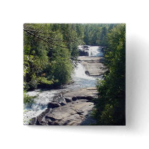 Stream And Waterfall Button by greatphotos Stream And Waterfall Button
