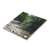 Stream flowing through trees tile