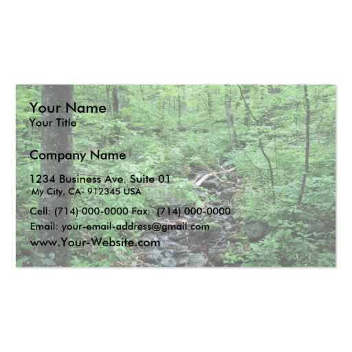 Stream Running Through Forrest Glen Business Card Templates (front side)