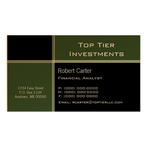 Streamlined Pro Business Card, Clover Green (front side)
