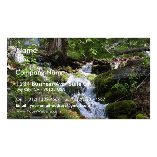 Streams Moss Water Forests Rocks Business Cards (front side)