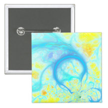 Streams of Joy – Cosmic Aqua & Lemon Pinback Button