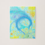 Streams of Joy – Cosmic Aqua & Lemon Jigsaw Puzzle