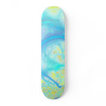 Streams of Joy – Cosmic Aqua & Lemon Skate Board