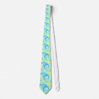 Streams of Joy - Cosmic Aqua & Lemon tie