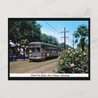 Street Car Scene, New Orleans Vintage postcard