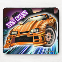 aftermarket, automotive, cars, customs, fast, games, hot, rod, imports., import, japanese, need, track racing, Mouse pad with custom graphic design