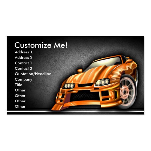 Street Customs Style Business Card (front side)