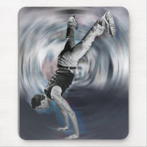 Street Dancing - Black and White Mouse Pads