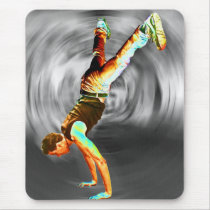 Street Dancing, Grey/Black Background Mouse Pads