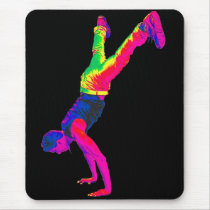 Street Dancing - Multi-Colour, Black Back Mouse Pad