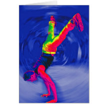 Street Dancing, Rainbow Coloured, Blue Back Card