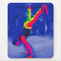 Street Dancing, Rainbow Coloured, Blue Back Mouse Pads