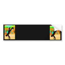 Street Dancing, Silhouette, Green/Orange/Yellows Bumper Sticker