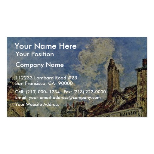 Street In Nevers By Jongkind Johan Barthold (Best Business Card Template (front side)