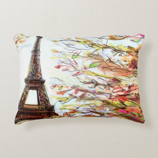 Street In Paris Illustration 2 Accent Pillow