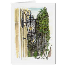 Street lamps greeting cards