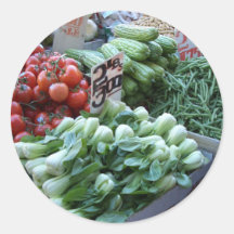 Street Market Fresh Vegetables CricketDiane Round Sticker