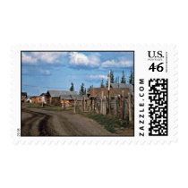 Street of Fort Yukon village postage