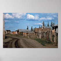 Street of Fort Yukon village Posters